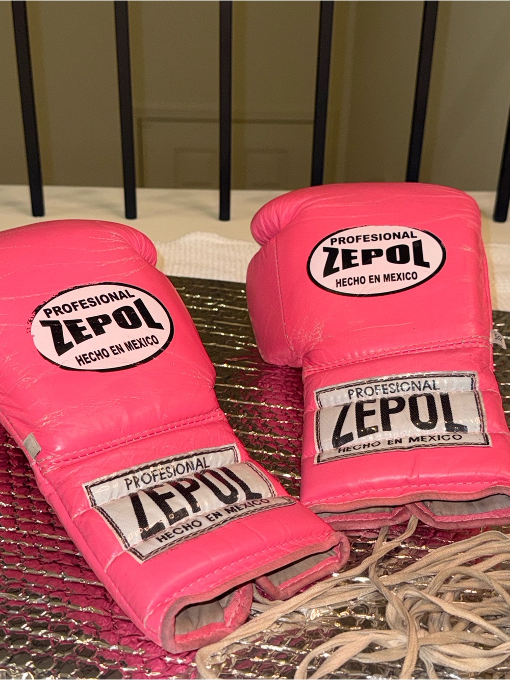 Vintage Zepol Pink Boxing Gloves Made in Mexico | Boxing Collectible 16oz each